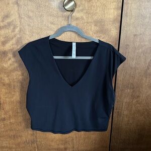 Athleta Black V-Neck Women's Top XL